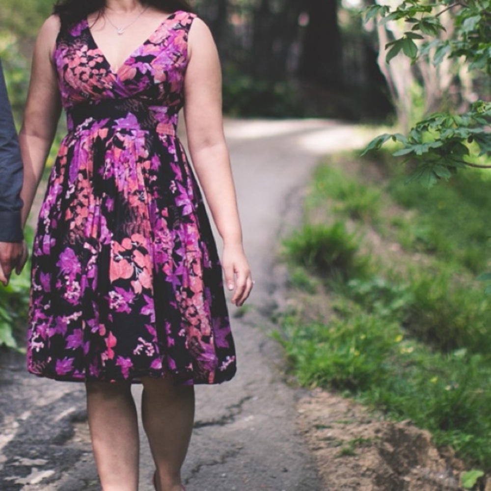 ARYEH Sleeveless V-Neck Fit-and-Flare Dress